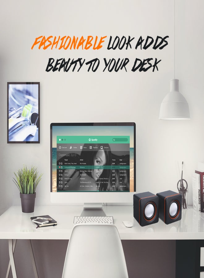 Music Speaker Desktop Speaker Mini Music Speaker with 3.5mm Jack for Laptop/MP3/Smartphones - Image 2