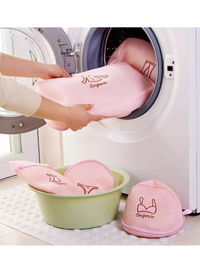 NIBEMINENT 5-Pack Laundry Mesh Bags Pink - Image 2