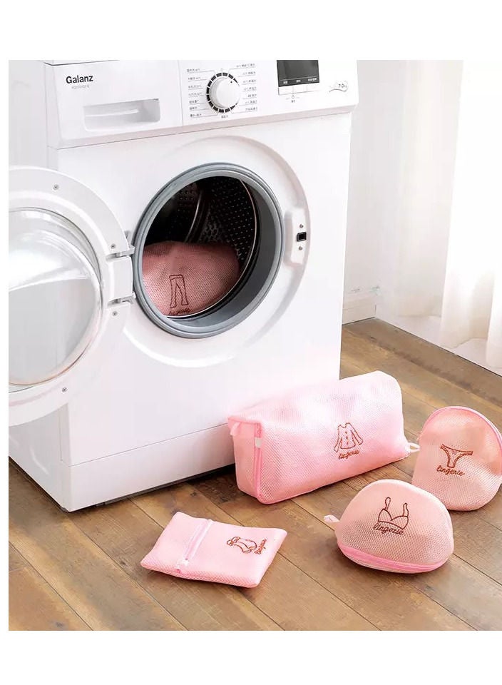 NIBEMINENT 5-Pack Laundry Mesh Bags Pink - Image 5