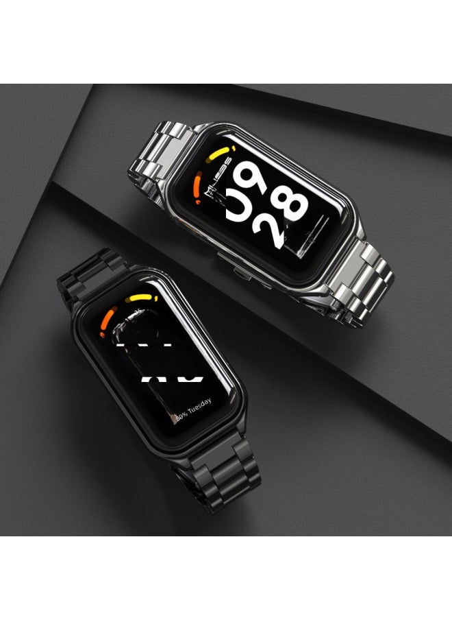 Generic - Redmi Band 2 Milanese Metal Three-bead Stainless Steel Wristband Suitable For XiaomiBand 8 Active-Color:Three Beads-Silver-Specifications:for Redmi Band2/Mi Band 8 Active - Image 1