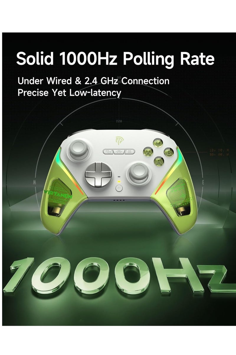 EasySMX D10 PC Controller - Elite Wireless Bluetooth Gamepad with TMR Joystick, Dual-Mode Triggers & Full Mechanical Buttons, 1000Hz Polling Rate, RGB Bakclit for PC/Switch/Android/iOS - Image 2