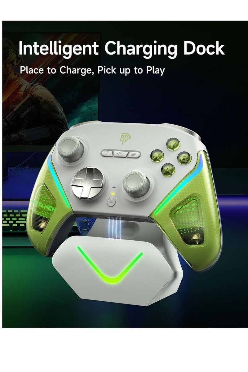 EasySMX D10 PC Controller - Elite Wireless Bluetooth Gamepad with TMR Joystick, Dual-Mode Triggers & Full Mechanical Buttons, 1000Hz Polling Rate, RGB Bakclit for PC/Switch/Android/iOS - Image 4