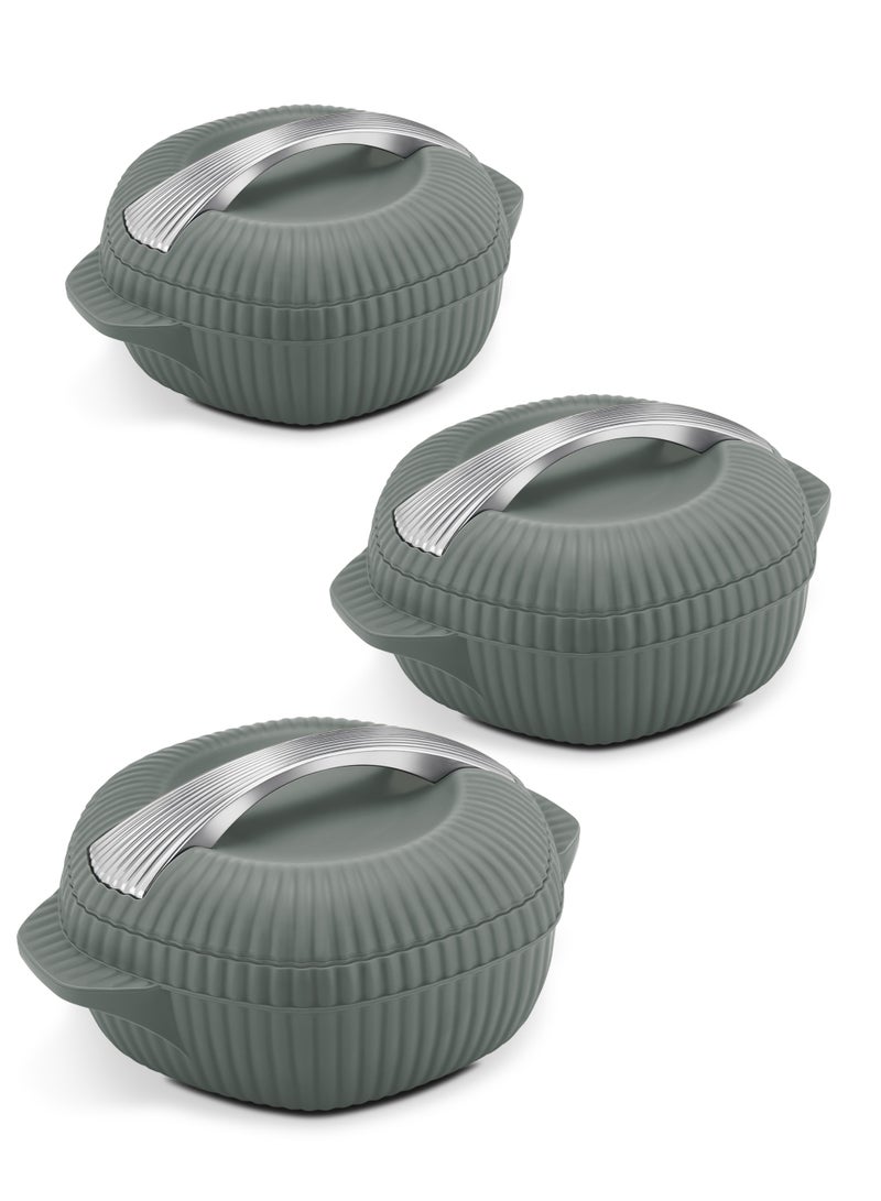 Badraig Set of 3 Inner Stainless Steel Hotpot (500 ml, 1000 ml, 1500 ml) Dark Grey/Silver - Image 1