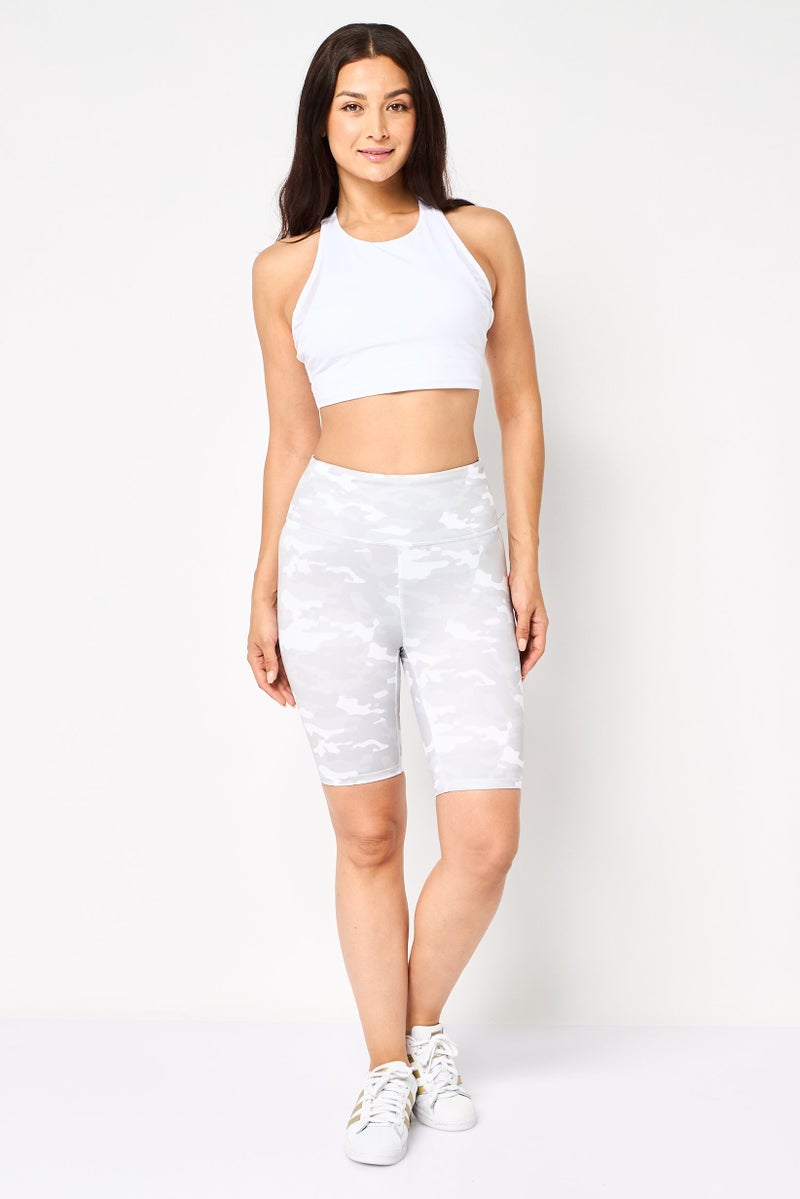 FILA Women Sportswear Fit Camouflage Biker Shorts, Multicolor - Image 3