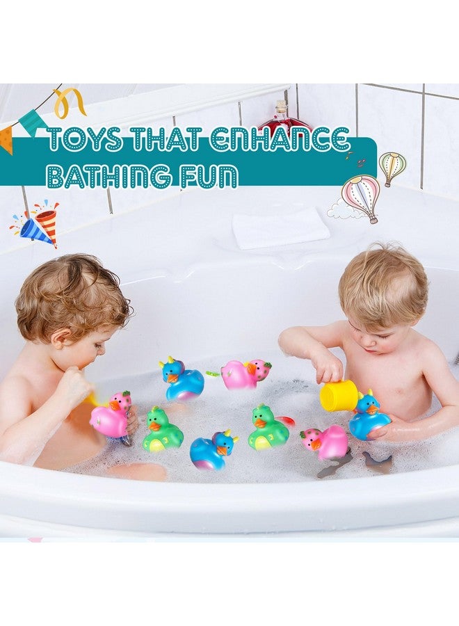 Deekin 50 Pcs Dinosaur Rubber Duck 2 Inches Bright Gifts Ducks Colored Dinosaur Birthday Favor Shower Pool Bathtub Decoration - Image 4