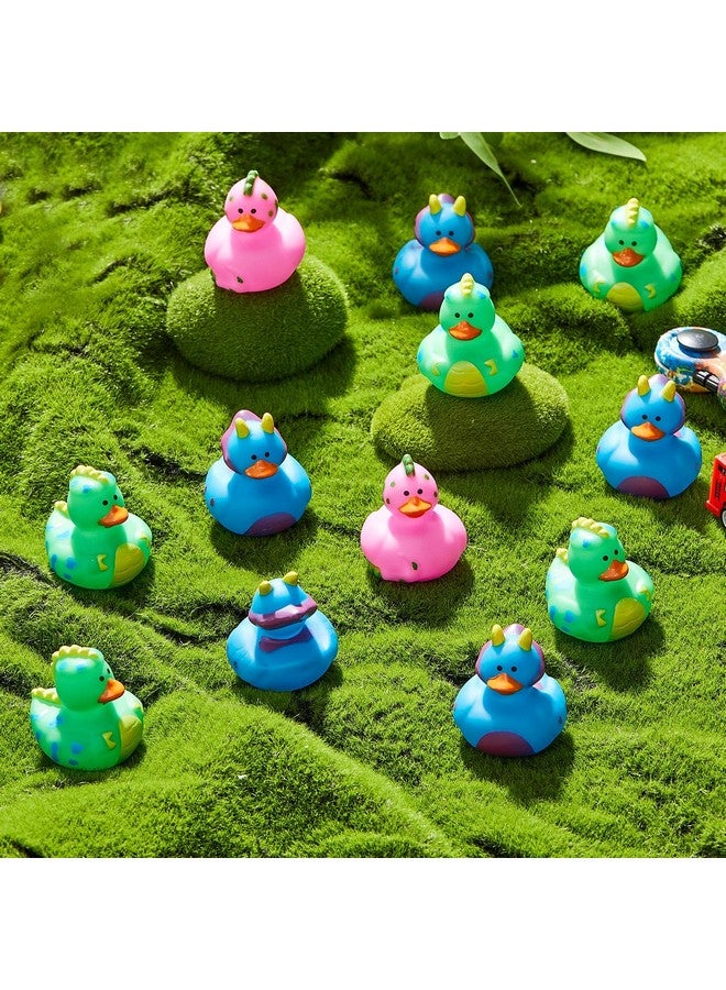 Deekin 50 Pcs Dinosaur Rubber Duck 2 Inches Bright Gifts Ducks Colored Dinosaur Birthday Favor Shower Pool Bathtub Decoration - Image 3