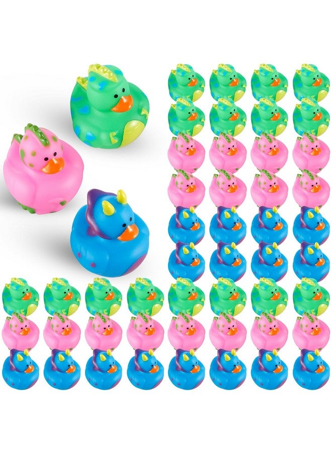 Deekin 50 Pcs Dinosaur Rubber Duck 2 Inches Bright Gifts Ducks Colored Dinosaur Birthday Favor Shower Pool Bathtub Decoration - Image 1