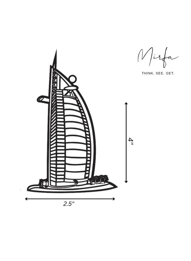 MIRFA Rearview Mirror Hanging Pendant - Wood - Black (Burj Al Arab) - Image 2