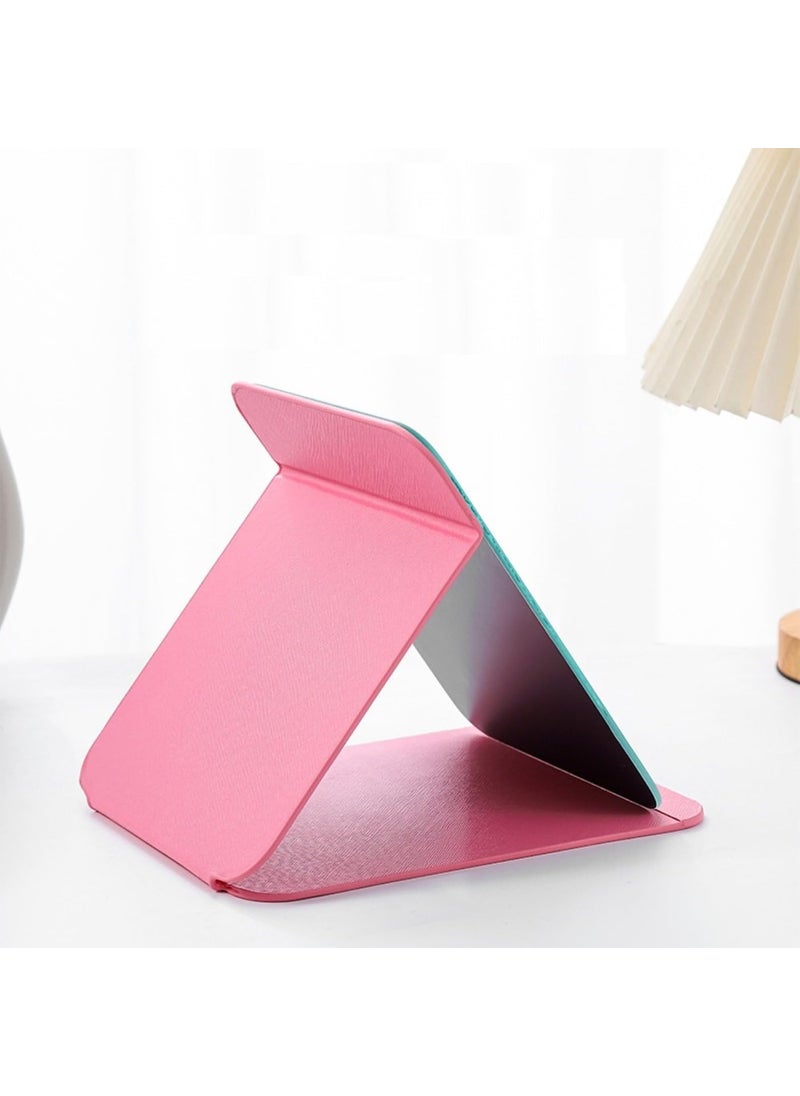 IAZO IAZO Folding Tabletop Makeup Mirror Round Edge Portable Multi Stand Angle Hand Free Mirror UltraSlim Travel Makeup Mirror for Home Vanity Pink Pack of 1  - Image 2