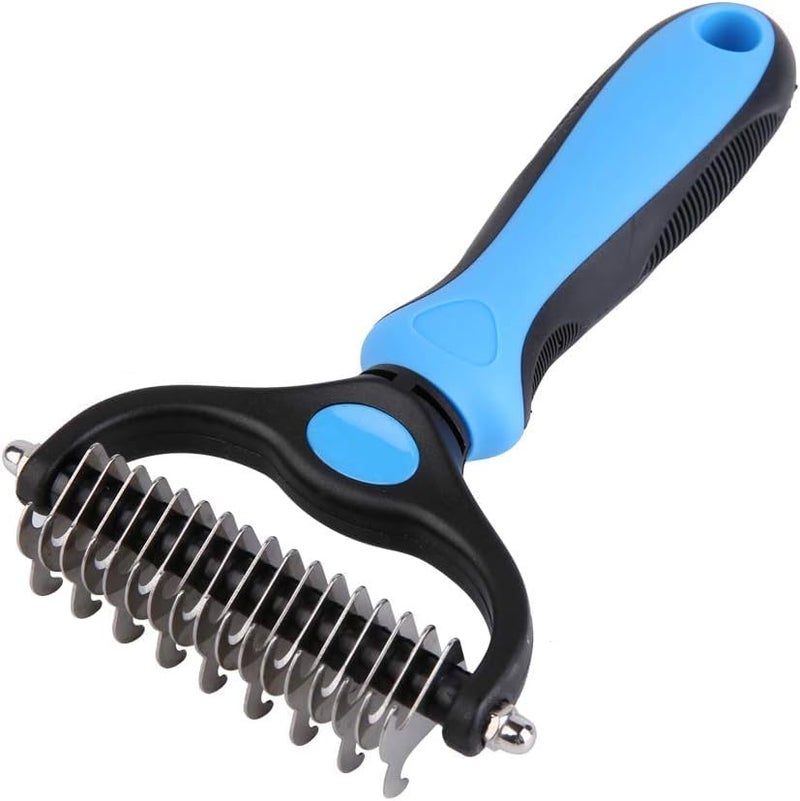 CESITRA Pet Grooming Tool- 2 Sided Undercoat Rake for Dogs &Cats Dematting Tool Effective Removing for Cat Dogs Extra Wide Shedding Dematting Comb Gently Removes Loose Undercoat (Pack of 1) - Image 1