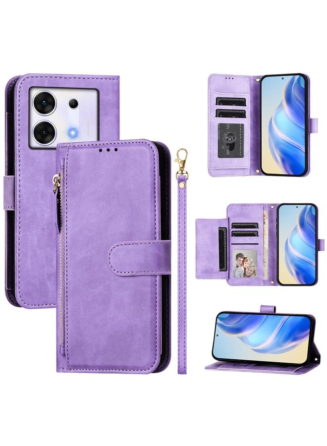 Zaboon Case For Infinix Zero 30 5G Multi-Card Slots Zipper Wallet Leather Phone Case - Image 1