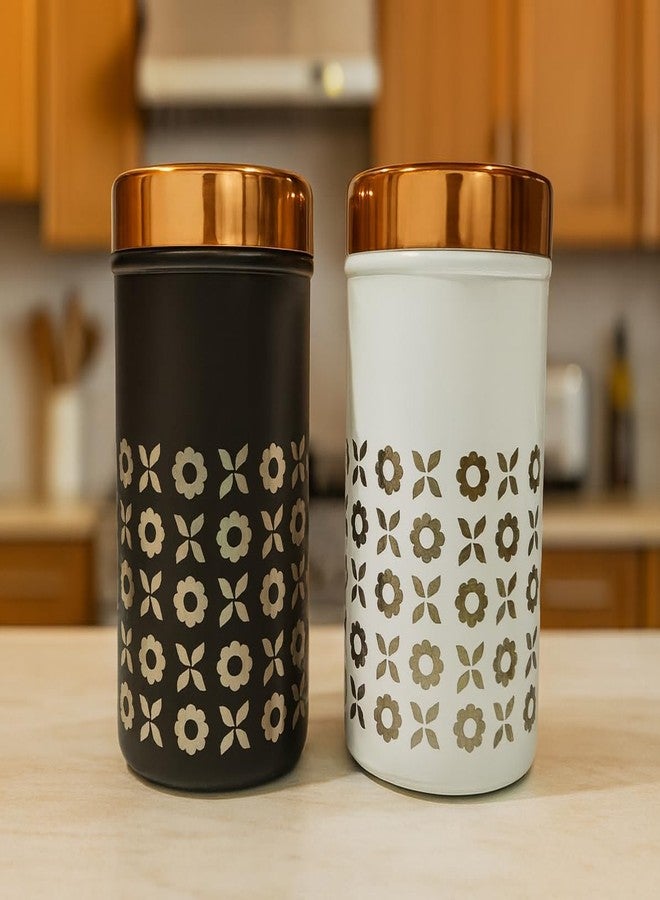 STEEPLE Stainless Steel Container Set of 4 | 750 ml Multipurpose Kitchen Storage Jars | Airtight Steel Lid | Food-Grade Rust-Free Steel Canisters | Premium Floral Design for Modular Kitchens - Image 3