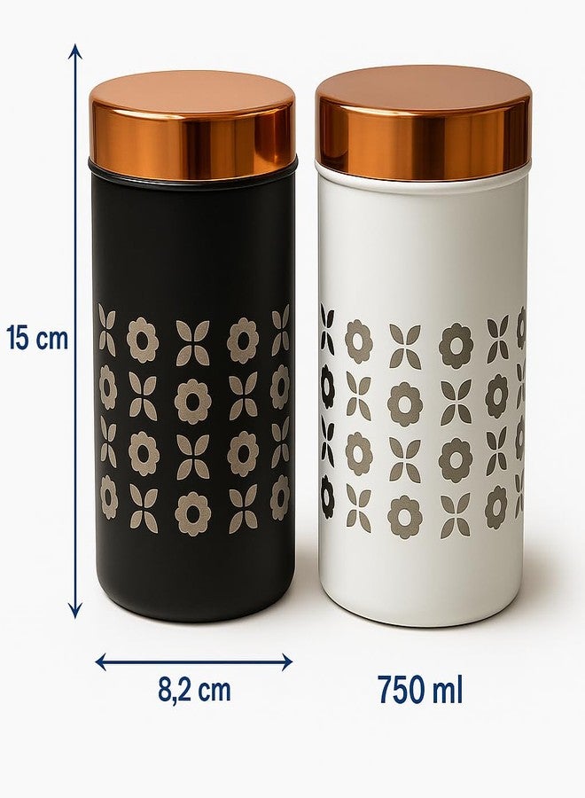 STEEPLE Stainless Steel Container Set of 4 | 750 ml Multipurpose Kitchen Storage Jars | Airtight Steel Lid | Food-Grade Rust-Free Steel Canisters | Premium Floral Design for Modular Kitchens - Image 5