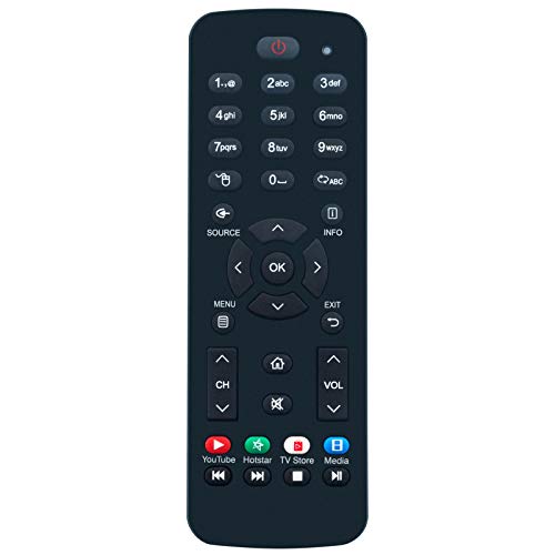 Allimity Replacement Remote Control fit for VU LCD LED HD TVs with YouTube Hotstar TVstore Media APP Keys - Image 1