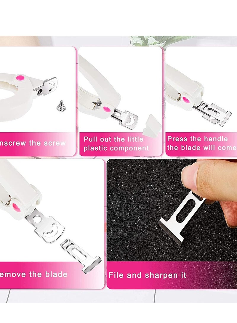 KASTWAVE 2Pcs Acrylic Nail Clipper Stainless Steel Nail Tip Cutter Gel False Nail Trimmer Fake Nail Clipper Adjustable Nail Cuticle Edge Trimmer Nail Art Manicure Tools (White) - Image 4