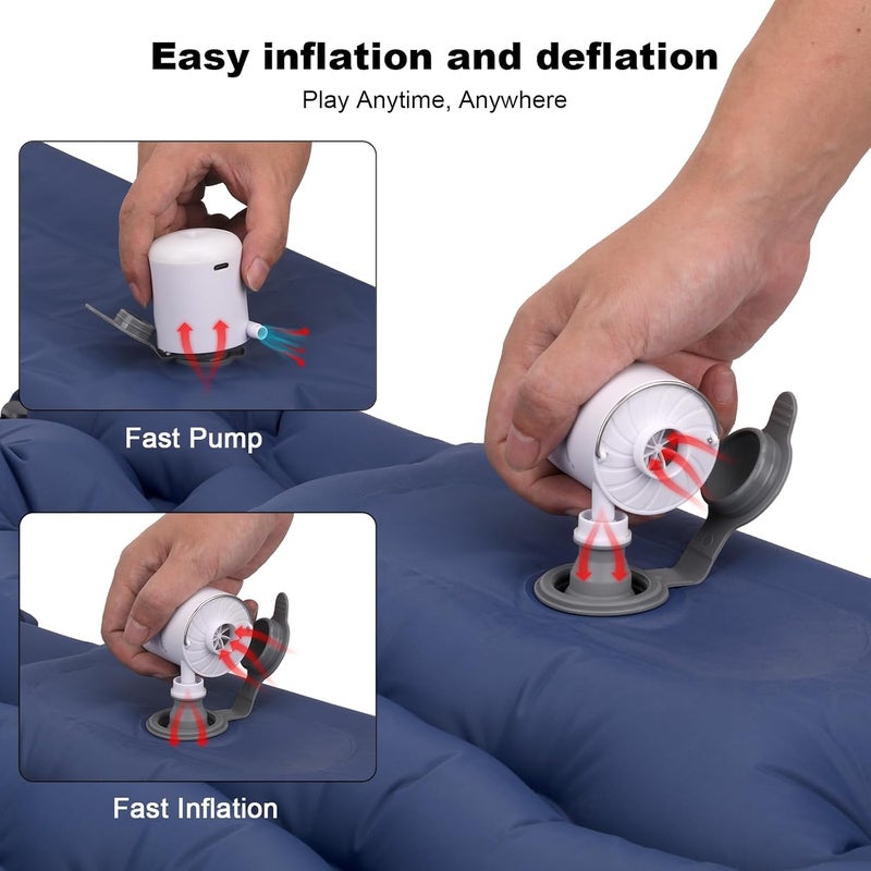 XINBAOHONG Mini Air Portable Camping Light Tiny Inflator/Deflator Pump with 1600mAh Battery USB Rechargeable for Pool Floats Air Bed Air Mattress Swimming Ring Vacuum Storage Bags - Image 4
