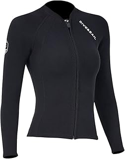 Skyone Wetsuit Top Women Men 2MM Neoprene Wetsuit Jacket Long Sleeve Diving Surfing Top, 3MM 1.5MM Wetsuits Shirt Vest - Image 1