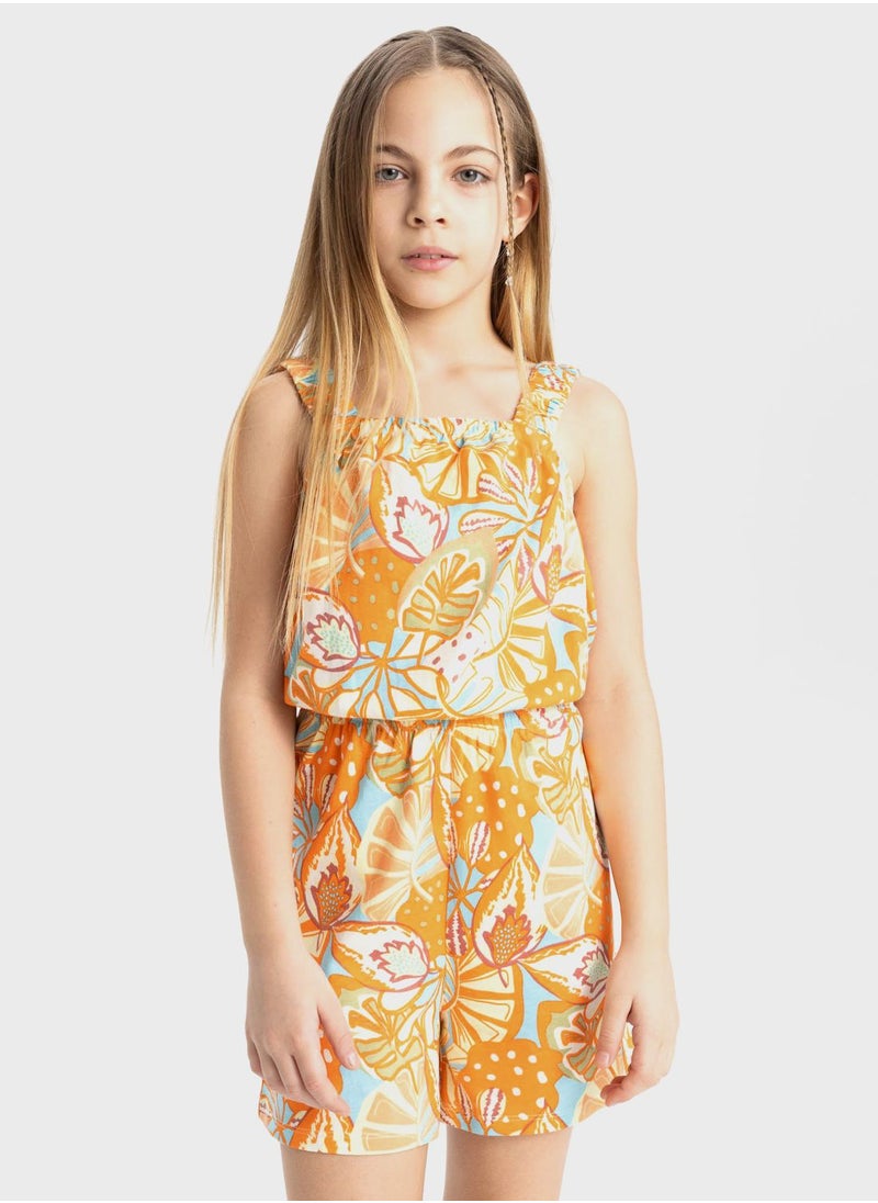 DeFacto - Girl Patterned Strappy Jumpsuit - Image 1