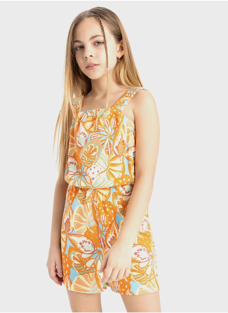 DeFacto - Girl Patterned Strappy Jumpsuit - Image 1
