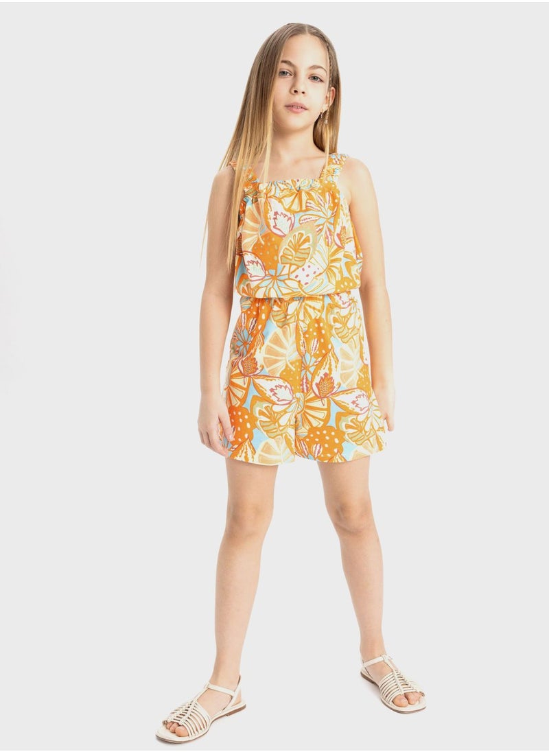DeFacto - Girl Patterned Strappy Jumpsuit - Image 1