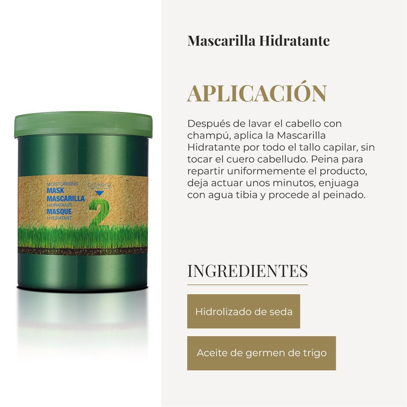 SALERM - Moisturizing Mask Biokera Natura - 1000 ml - Ideal for Dry or Dehydrated Hair - with Wheat Germ Oil - Deep Hydration - Smoother and Shinier Hair - Image 4