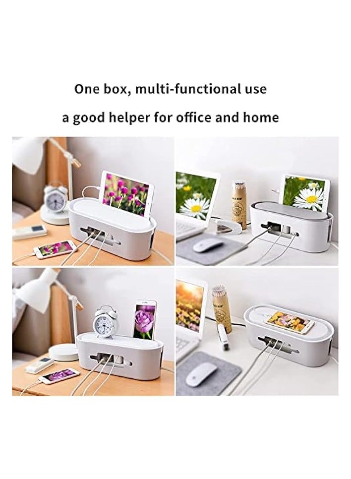 erorex Cable Management Box, Wire Organizer Floor Cable Organizer Box, Cord Organizer to Hide Conceal Power Strips and Electrical Cords from TV Computers Desk, Hide Wires to Keep Tidy for Home Office  - Image 4