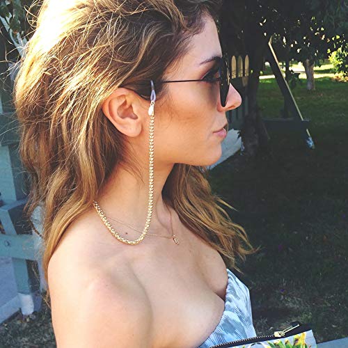 AllenCOCO 14K Gold Plated Glowing Eyeglass Chains Sunglass Retainer Strap Eyewear Retainer Eyeglass Strap Holder for Women - Image 3