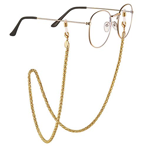 AllenCOCO 14K Gold Plated Glowing Eyeglass Chains Sunglass Retainer Strap Eyewear Retainer Eyeglass Strap Holder for Women - Image 1