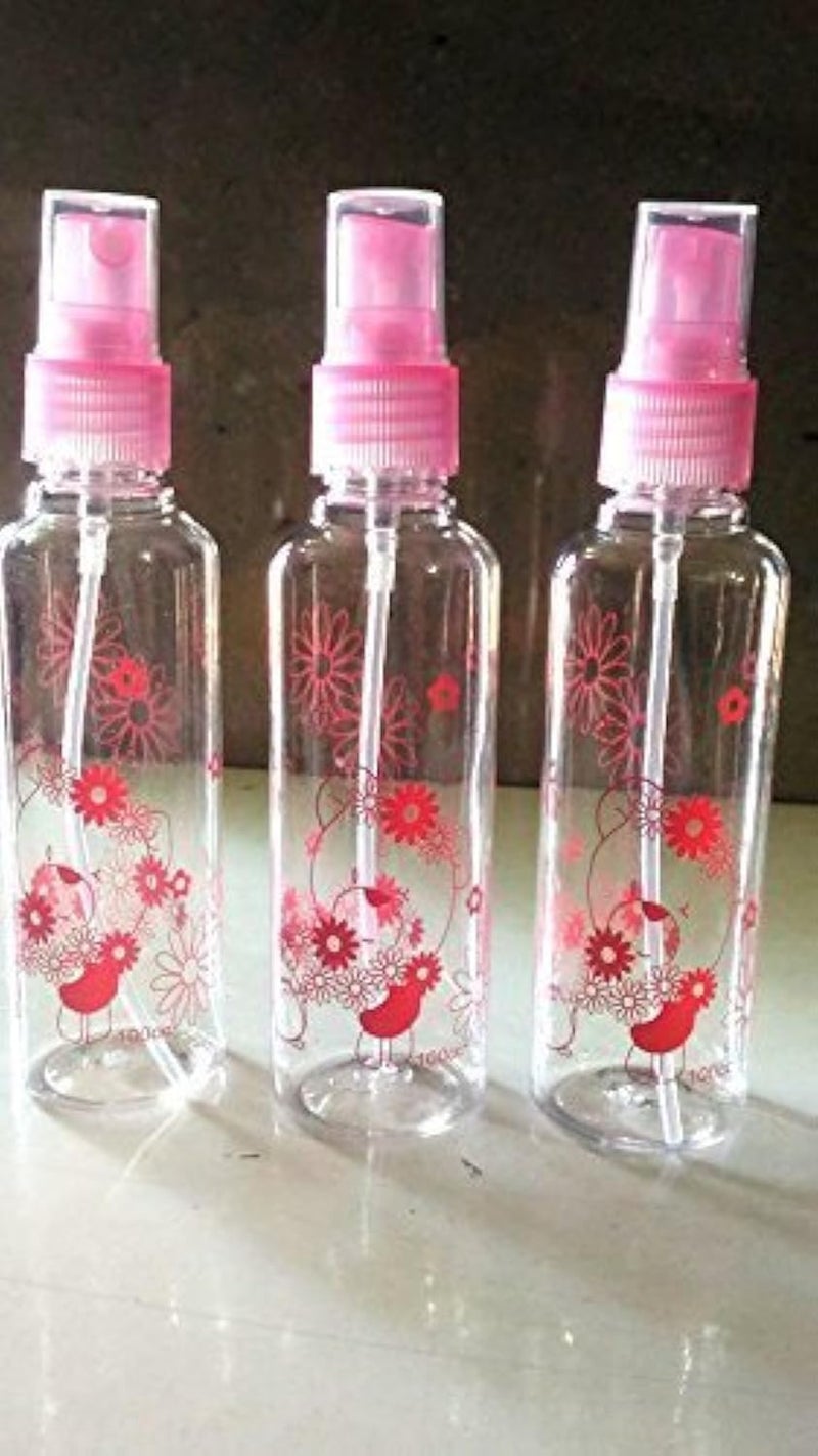AmigozZ AmigozZ 100ml Empty Cute Bear Floral Refillable Fine Mist Spray Bottle 3 Pc Random Colour  - Image 1