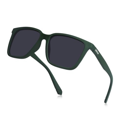 Dervin UV Protected Polarized Square Sunglasses for Men and Women (Bottle Green-Black) - Image 4