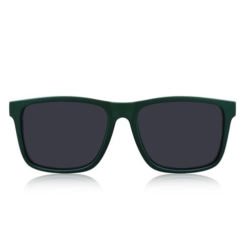 Dervin UV Protected Polarized Square Sunglasses for Men and Women (Bottle Green-Black) - Image 2