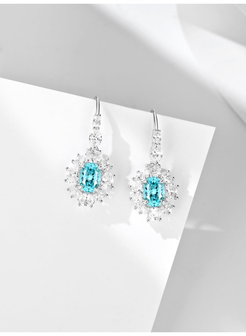 Field Artificially cultivated gemstone earrings - Tiffany blue 1.35ct/per - Image 3