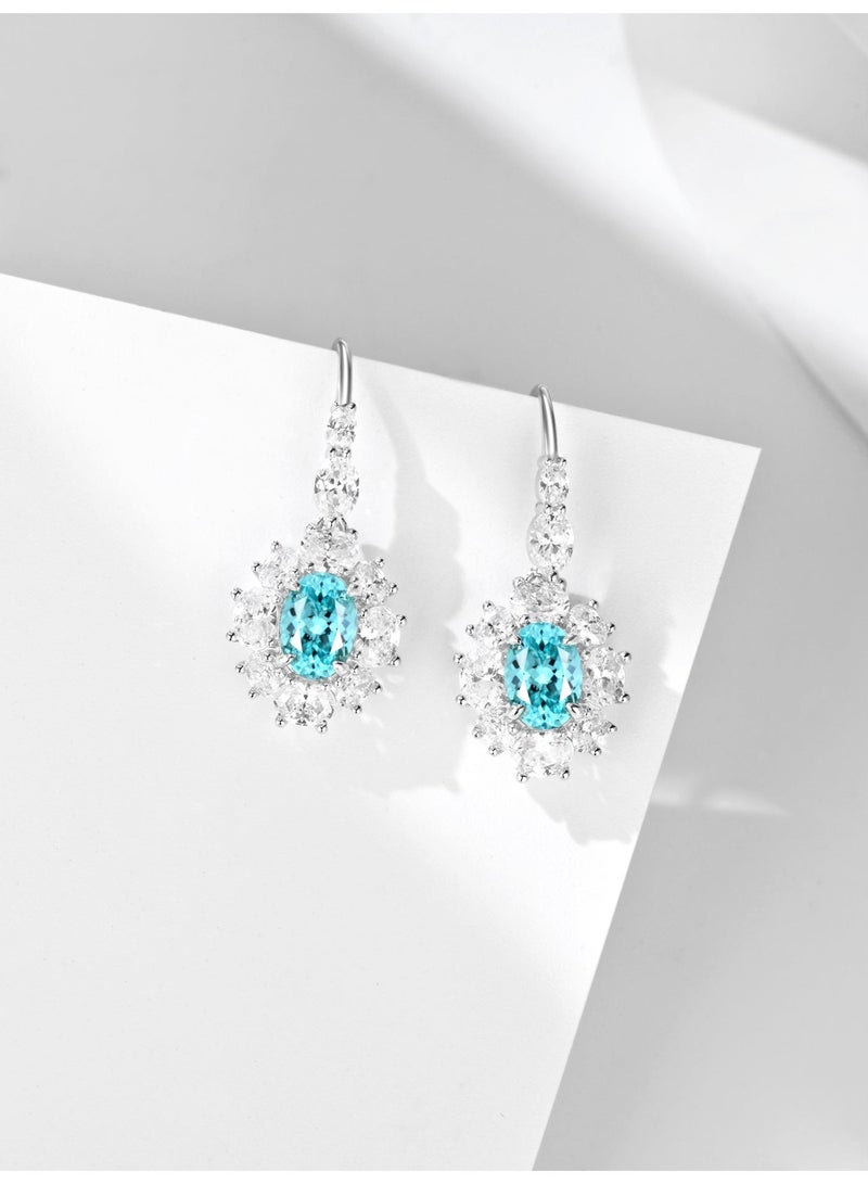 Field Artificially cultivated gemstone earrings - Tiffany blue 1.35ct/per - Image 3