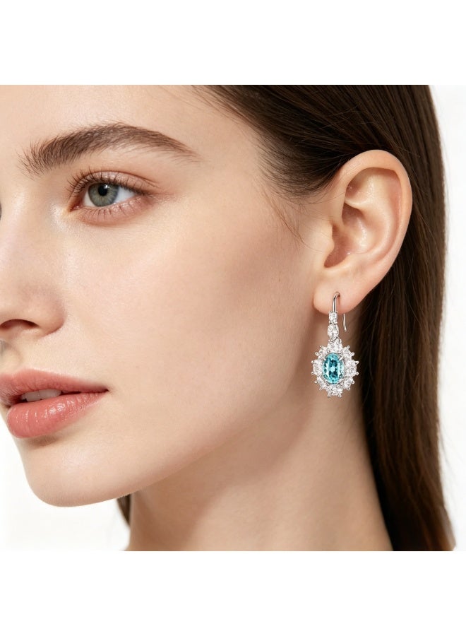 Field Artificially cultivated gemstone earrings - Tiffany blue 1.35ct/per - Image 5