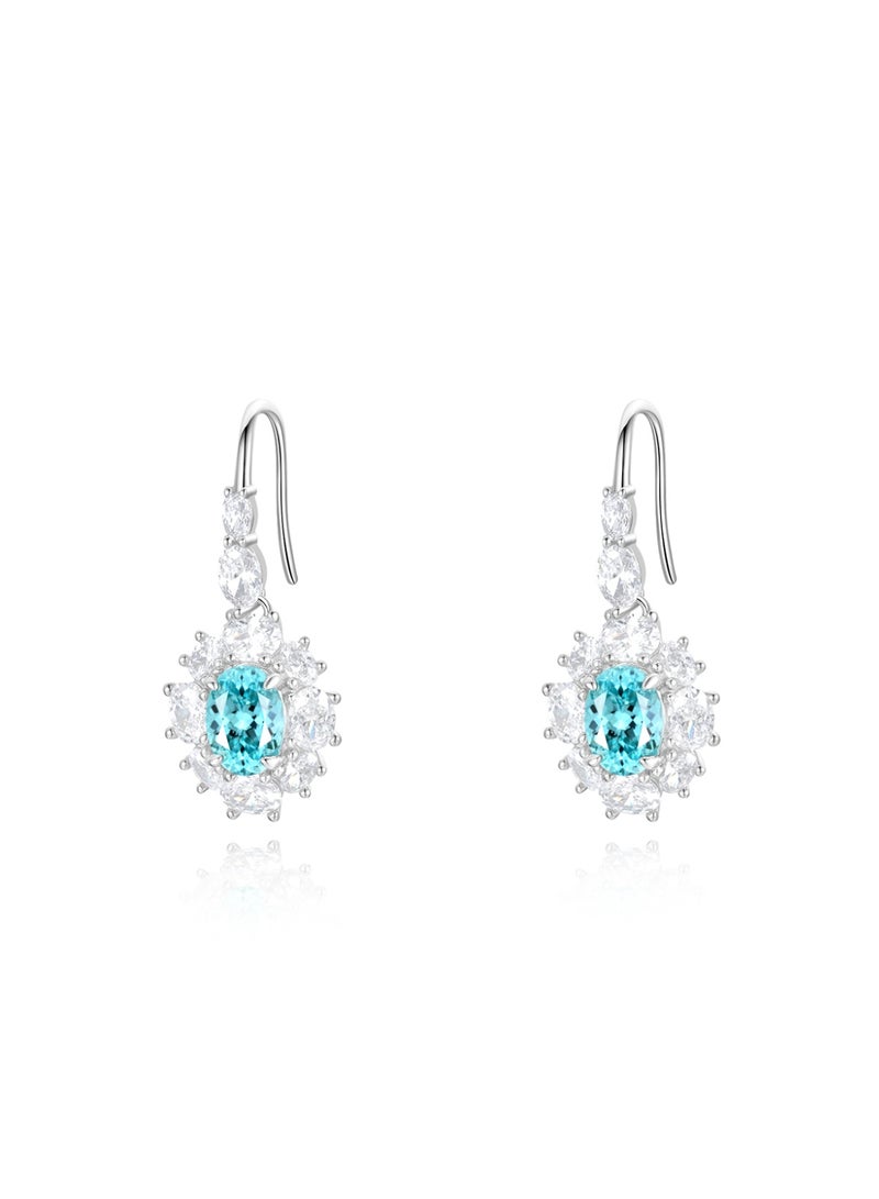 Field Artificially cultivated gemstone earrings - Tiffany blue 1.35ct/per - Image 3