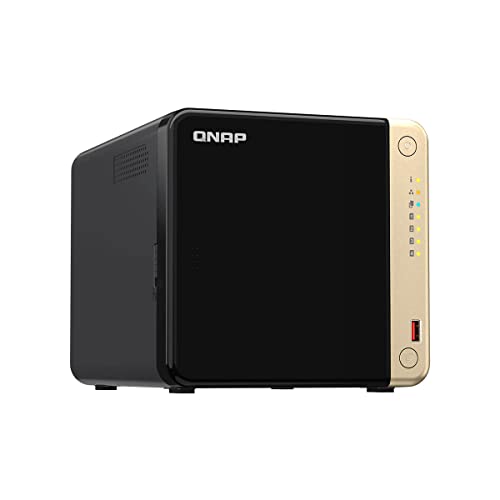 QNAP TS-464-4G (Quad-core Intel for Multitasking, 2.5GbE Multimedia NAS with M.2 PCIe Slots and PCIe expandability) - Black - Image 1