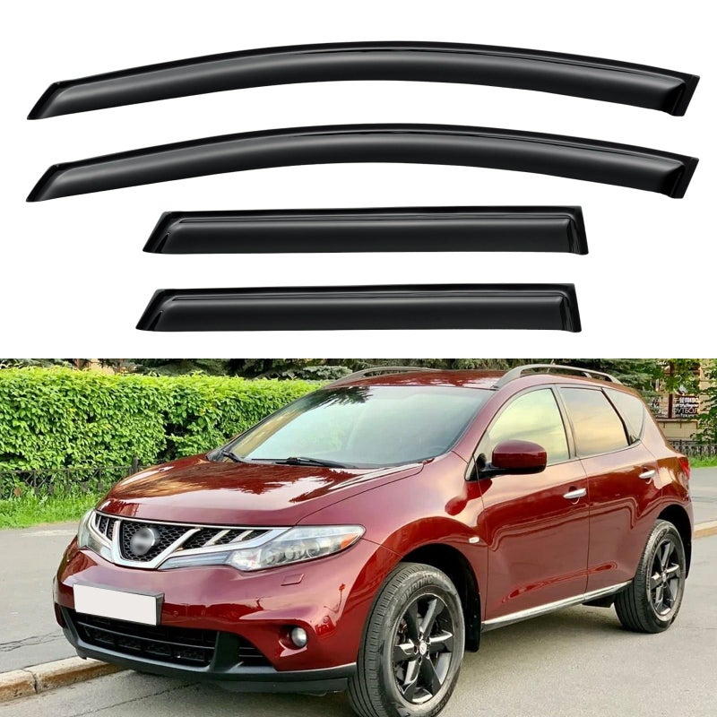 YQAUTEC Window Visors Rain Guards Shield for 20092014 Nissan Murano OutChannel Window Vent Wind Deflectors Visors Shades for 0914 Murano - Image 2