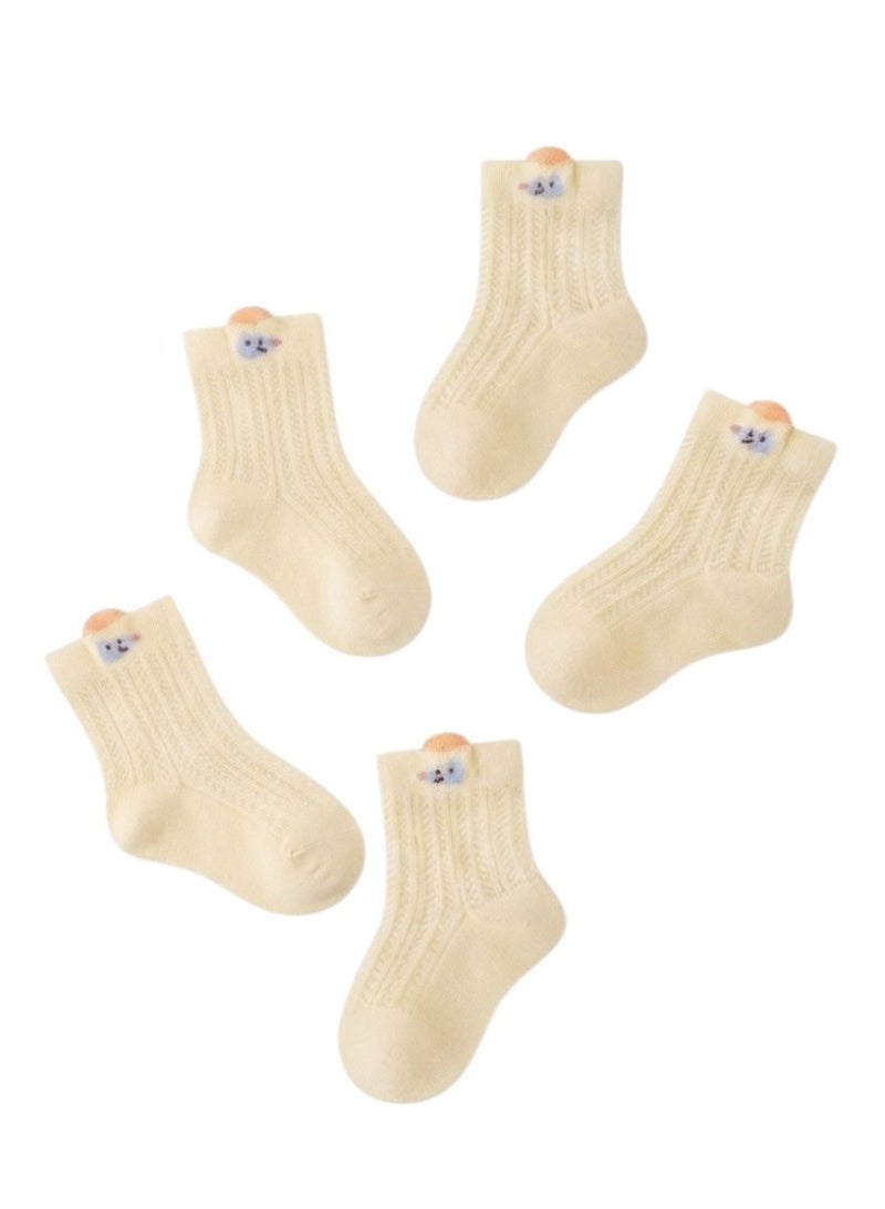 Bambimici Baby Minimalist Socks 5 Pairs - Yellow - Image 1