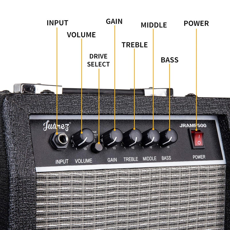 Juarez Professional 16.51 cm (6.5 Inch) Guitar Amplifier, 10 Watt, 4Ω Speaker, Aux, black (JRAMP500) - Image 3
