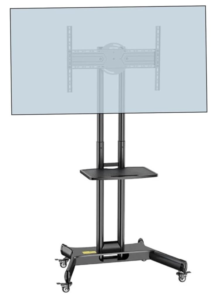 Mobile TV Stand for 32"-65" TVs up to 50 kg/110 lbs with VESA up to 600x400mm, 90° Rotation for Portrait and Landscape Modes, Includes Equipment Shelf, Lockable Wheels for Easy Mobility | TF-L65-X - pzsku/Z0B3456B85D0BD836ABE8Z/45/_/1740475894/e2de815e-24b7-40cb-90e8-5f029c863495