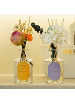 بيوينتي عطر الغرفة، ناشر عطر برائحة الزهور الحقيقية المحفوظة من القصب الحقيقي، مجموعة هدايا معطرة برائحة الزيوت العطرية العطرية تدوم طويلاً للمنزل والمكتب 200 مل (وردة النعناع)  - Image 5