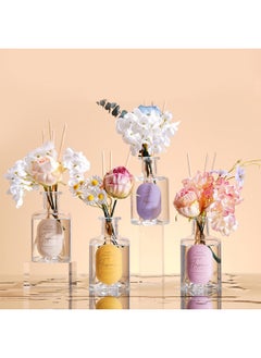بيوينتي عطر الغرفة، ناشر عطر برائحة الزهور الحقيقية المحفوظة من القصب الحقيقي، مجموعة هدايا معطرة برائحة الزيوت العطرية العطرية تدوم طويلاً للمنزل والمكتب 200 مل (وردة النعناع)  - Image 4