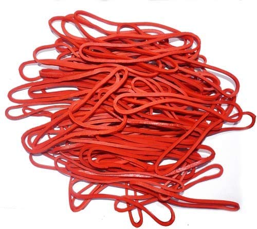 IMPRINT Large Size Natural Rubberbands 3 MM Wide | 4 Inches Diameter | Pack of 50 | Red - Image 2