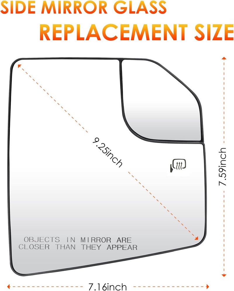 ILONPA F150 Left Driver + Right Passenger Side Mirror Glass Replacement for Ford F-150 (2015-2020) - Image 4