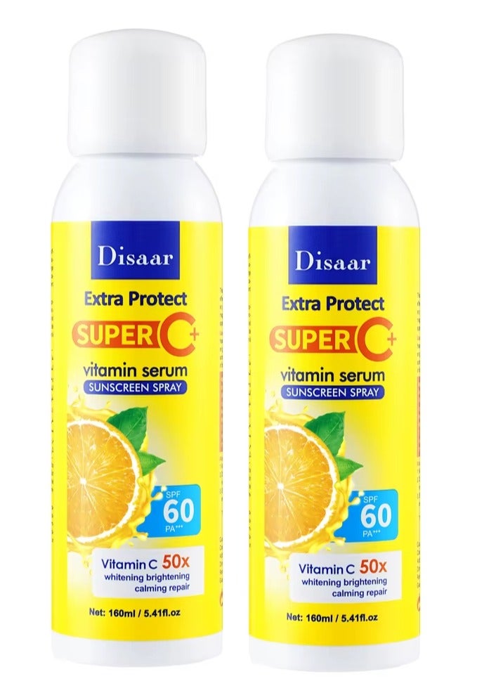 Disaar Two Pieces Of Extra Protect Super C Vitamin Serum Sunscreen Spray Spf 60 - 160x2 ml - Image 1