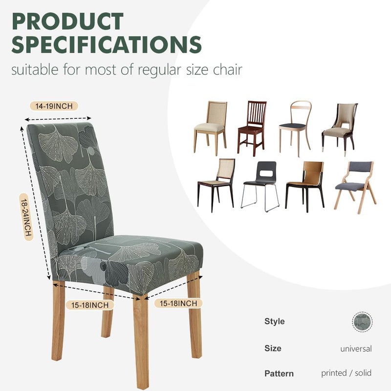 Secgo Chair Covers for Dining Room 4 Pack Stretch Dining Chair Cover Washable Spandex Kitchen Parsons Chair Slipcovers Blue Chair Covers for Home or Party - Image 5