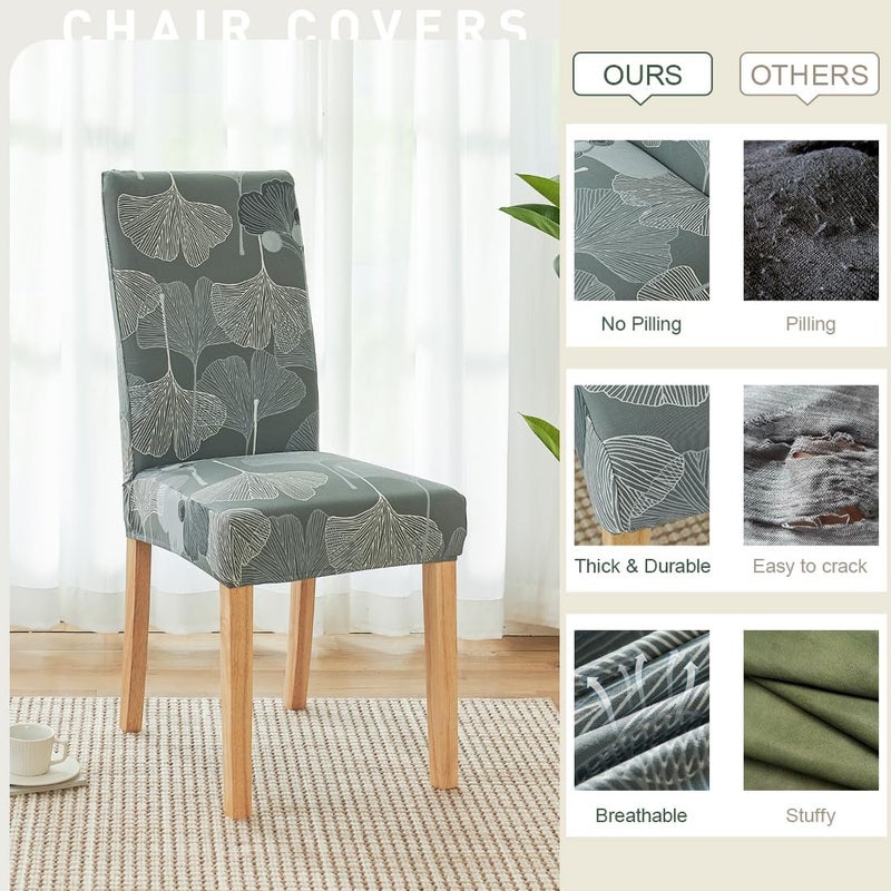 Secgo Chair Covers for Dining Room 4 Pack Stretch Dining Chair Cover Washable Spandex Kitchen Parsons Chair Slipcovers Blue Chair Covers for Home or Party - Image 4