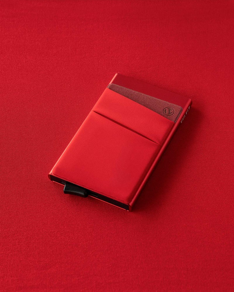 VULKIT VULKIT Card Holder with Money Pocket Pop Up Wallet RFID Blocking Slim Metal Bank Card Case Holds 5 Cards and Notes(Red)  - Image 5