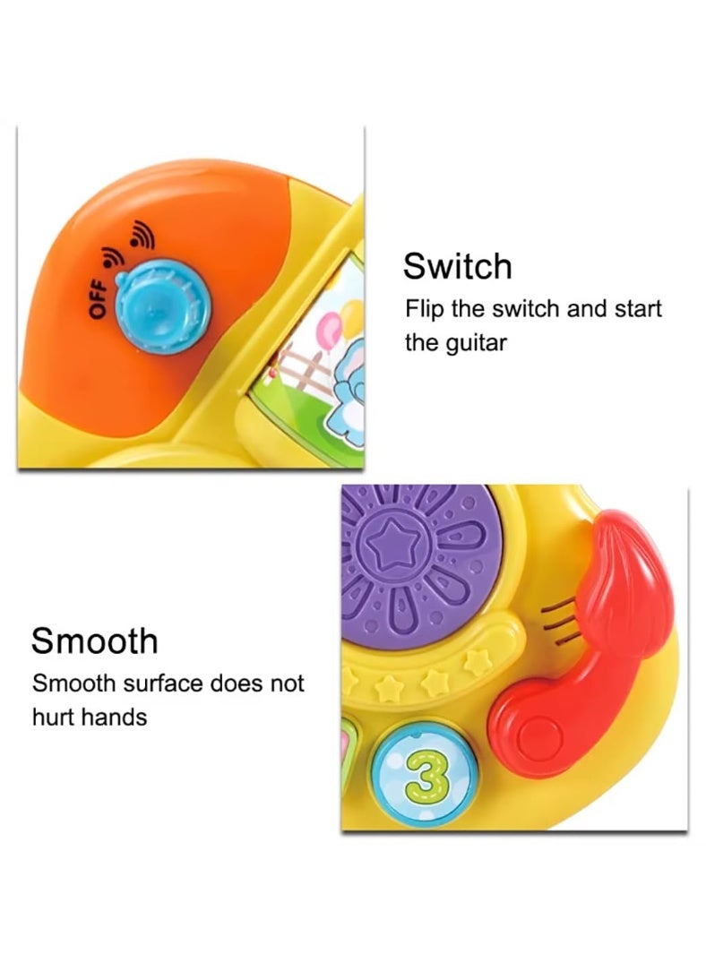 The Toys Home Kids Musical Guitar Toy – Light-Up B/O Plastic Acoustic Guitar with Music & Drum Sounds, Early Educational Instrument for Toddlers & Preschoolers - Image 2