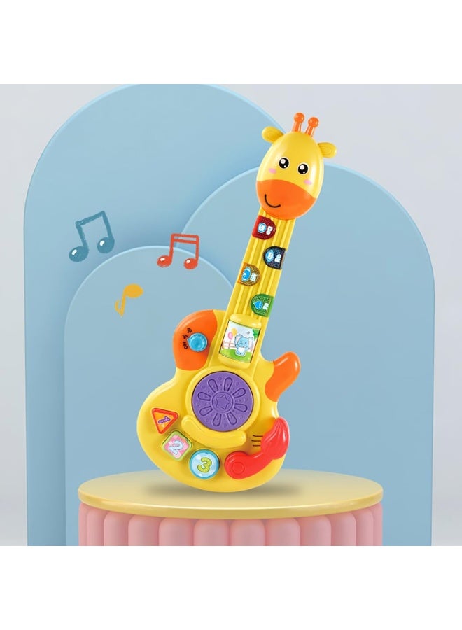 The Toys Home Kids Musical Guitar Toy – Light-Up B/O Plastic Acoustic Guitar with Music & Drum Sounds, Early Educational Instrument for Toddlers & Preschoolers - Image 1